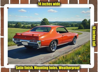 Metal Sign - 1969 Pontiac GTO 18 Oil Painting - 14x10