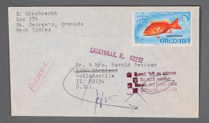 MayfairStamps Grenada Fish 8c to Caseyville IL Air Mail Cover aaz_43181