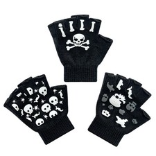 Kids' Fingerless Winter Gloves Warm and Grippy for Touchscreens 3 Pairs