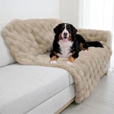 Waterproof Dog Blanket, Soft Faux Fur Throw with Fur-Resistant Fleece, Washab...