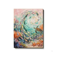 Abstract Fish Sea Turtle Landscape Wall Art Home Decor Handpainted Oil Painting
