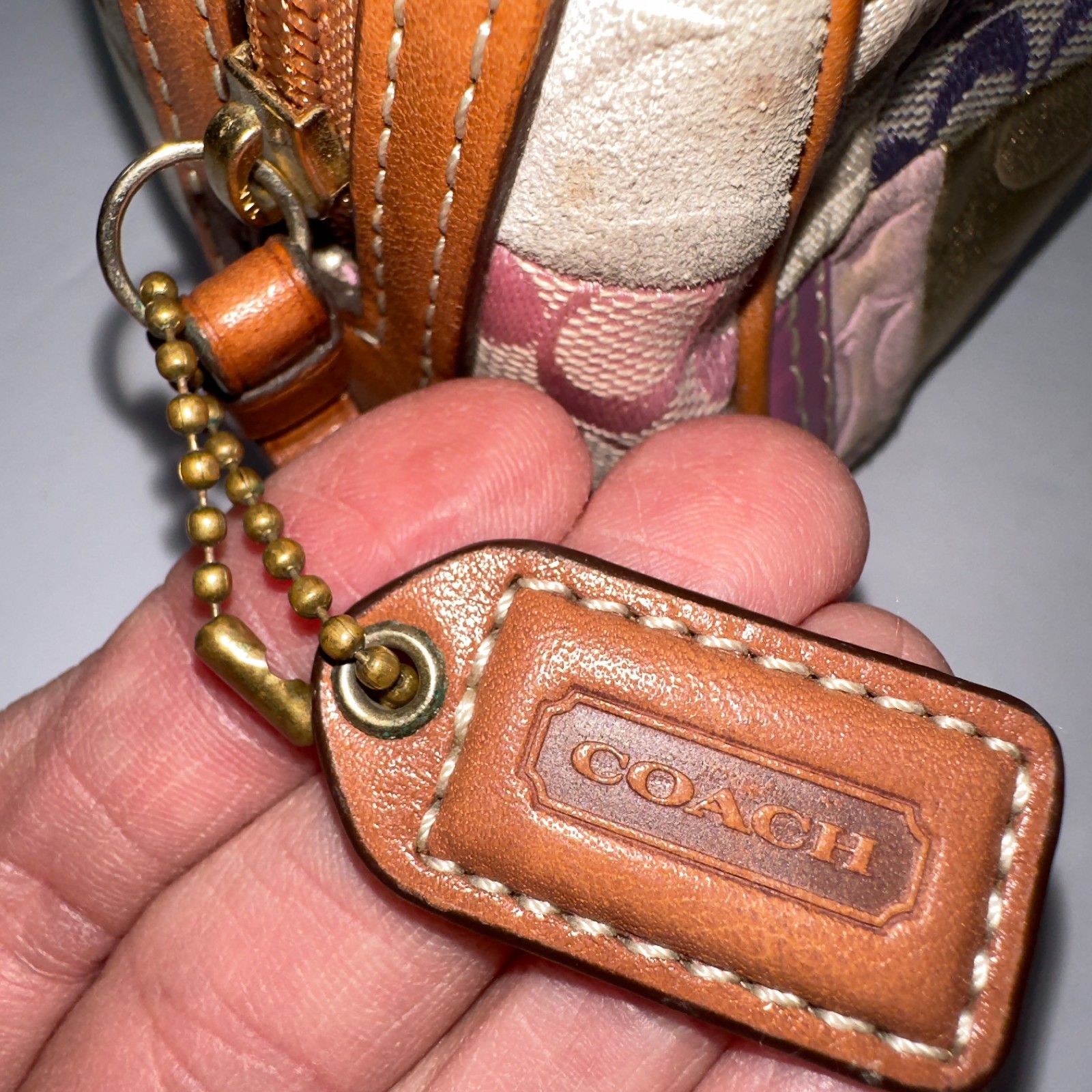 Coach Signature Multicolored Patchwork Pouch Make… - image 4