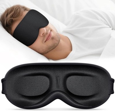 Blackout Sleep Mask Contoured Eye Cover For Side Sleepers And Airplane Travel