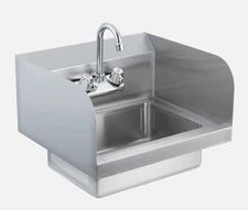 17"x 15" Commercial Hand Wash Sink Wall Mount Basin Stainless Steel