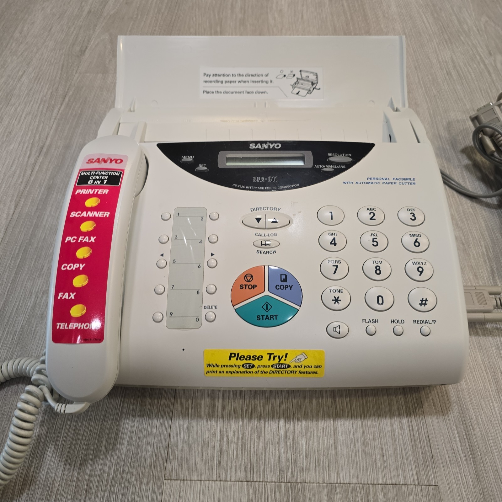 Sanyo Facsimile Transreceiver SFX-311 Fax Machine - Tested With Manual