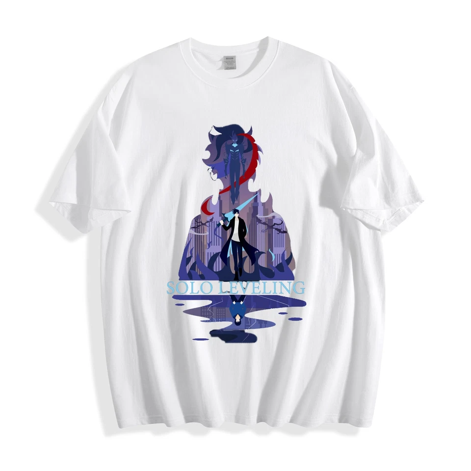 Camiseta Solo Leveling Sung Jinwoo Silhouette - Camiseta Unisex Diseño Fantasía Urbana Foto 2 de 4