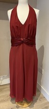 Next Evening Dress size 18 burgundy halter neck Prom Dress Cruise dress (872)