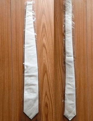 Set zwei weiße Herren Schneiderkrawatten aus Seide, Made in Italy, Hochzeit