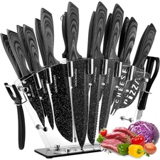 Kitchen Knife Set 19-Piece Kitchen Knives Set Stainless Steel Cooking Knives Set
