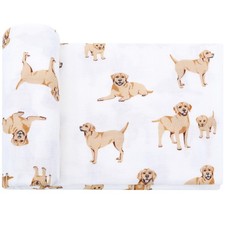 Baby Swaddle Blankets Dog Pattern, Muslin Blankets Boys Girls Swaddling Wrap ...