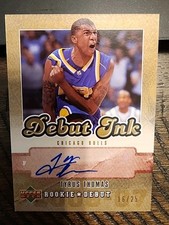 2006-07 Upper Deck Rookie Debut Ink Tyrus Thomas Auto RC Gold Parallel #16/25 