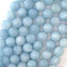 Light Blue Aquamarine Quartz Round Beads 15" Strand 4mm 6mm 8mm 10mm 12mm