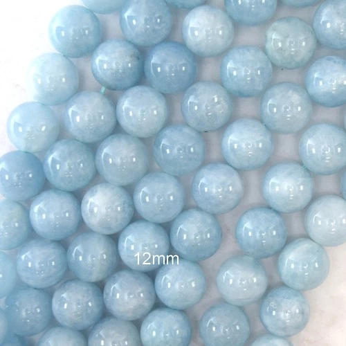 Light Blue Aquamarine Quartz Round Beads 15" Strand 4mm 6mm 8mm 10mm 12mm