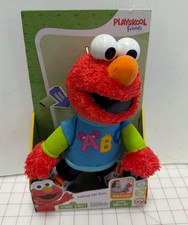 Sesame Street Talking ABC Elmo Red Cuddly Cute Stuff Plush New Works Playskool