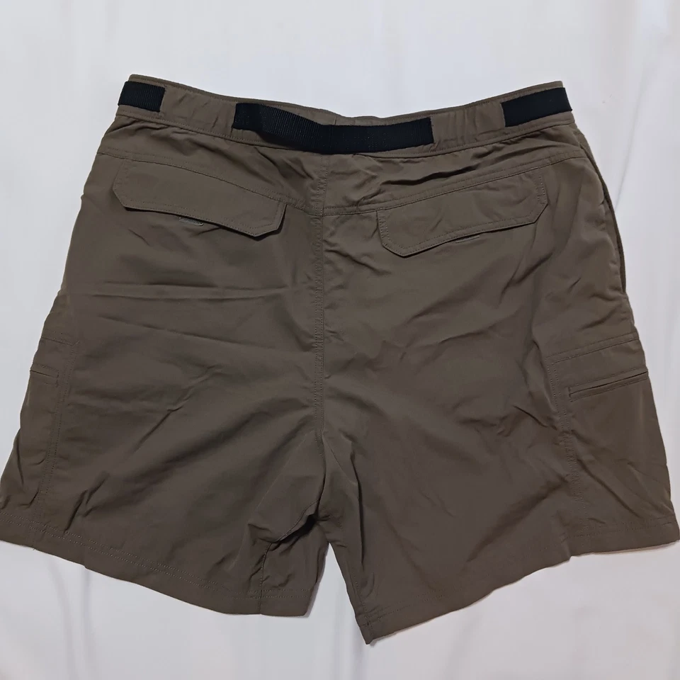 Pantalones Cortos Quest Para Hombre Marrón/Verde Carga Bolsillos con Cremallera Nylon Cinturón Senderista Utilidad XL Foto 2 de 4