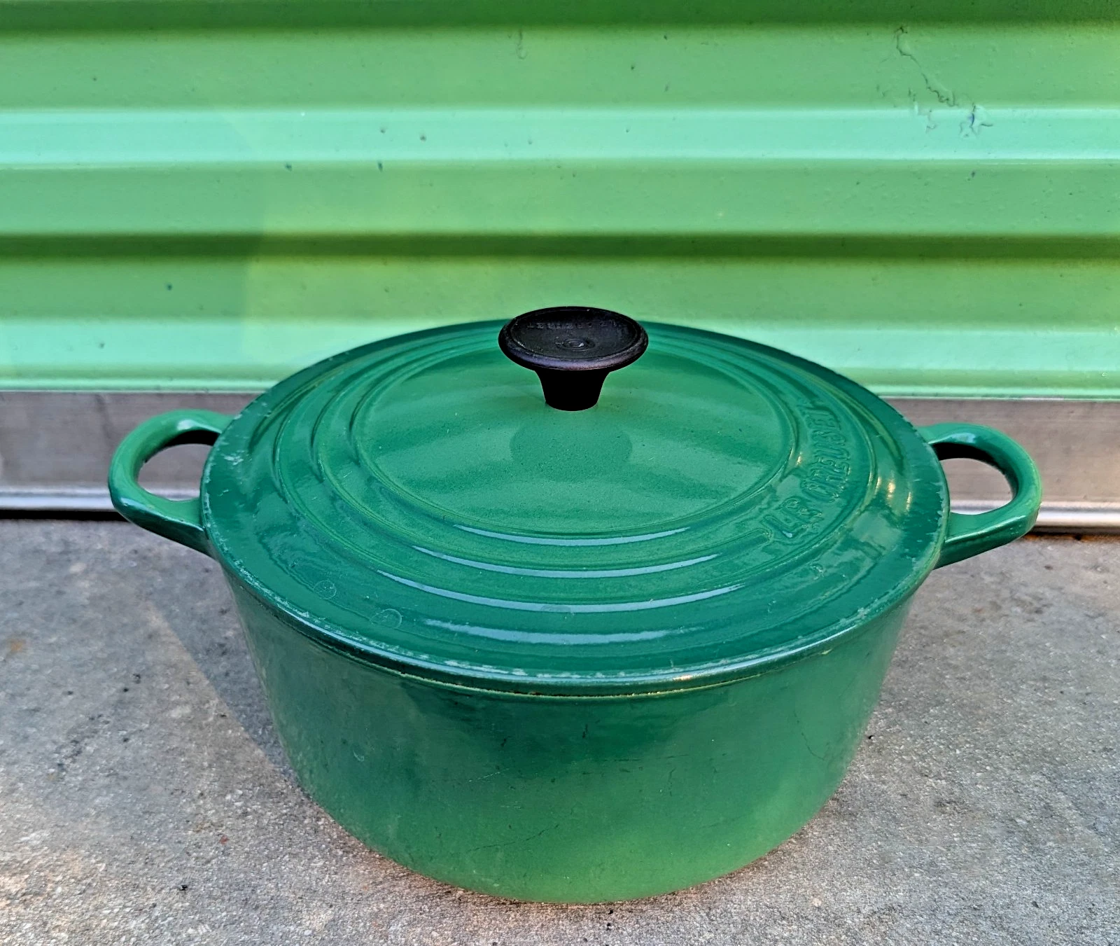 Vintage Le Creuset Cast Iron Dutch Oven Pot #22 Green Enamel
Opens in a new window or tab