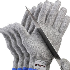 FORTEM Cut Resistant Gloves, 4x, Level 5 Protection Cutting Gloves For Large