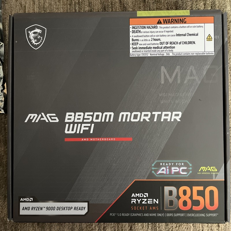 MSI MAG B850M MORTAR WIFI AMD AM5 DDR5 GAMING MOTHERBOARD