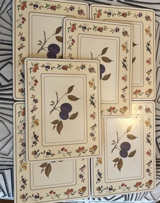 Pimpernel Evesham Royal Worcester 11.5'' Placemats Set Of 6 Cork Back
