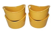 4 Rachael Ray Mustard Yellow 10 oz. Oval Ramekins Baking Dishes with Handles