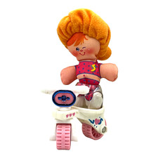 Fisher Price Smooshees Cuddlers "Beth on her Bicycle" Girl Orange Hair Bike 1987