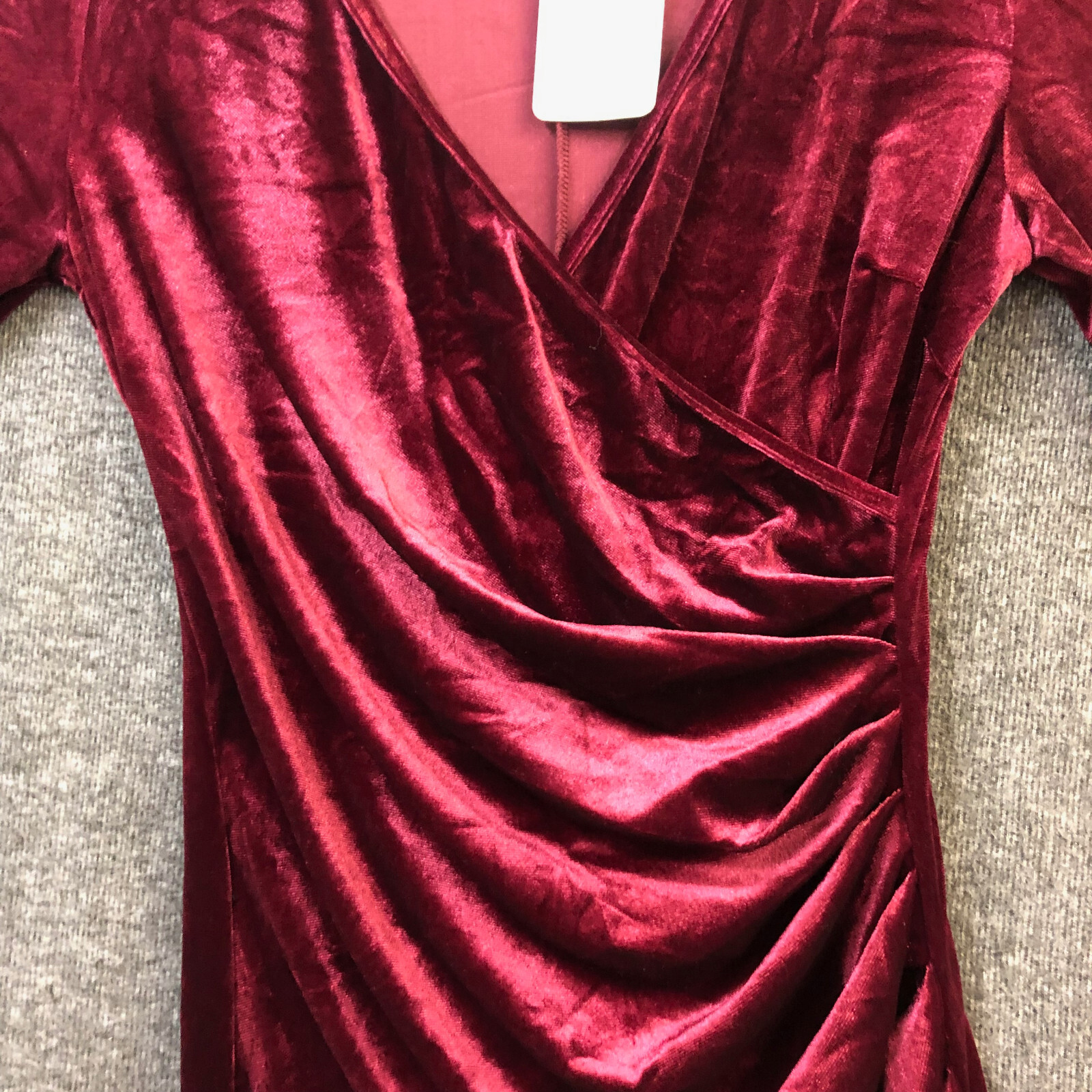 DIRASS Womens Cocktail Dress to Hide Tummy Ruched Bodycon Velvet Size