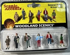 HO Scale Woodland Scenics A1837 General Public Figures (6) Scenic Accents