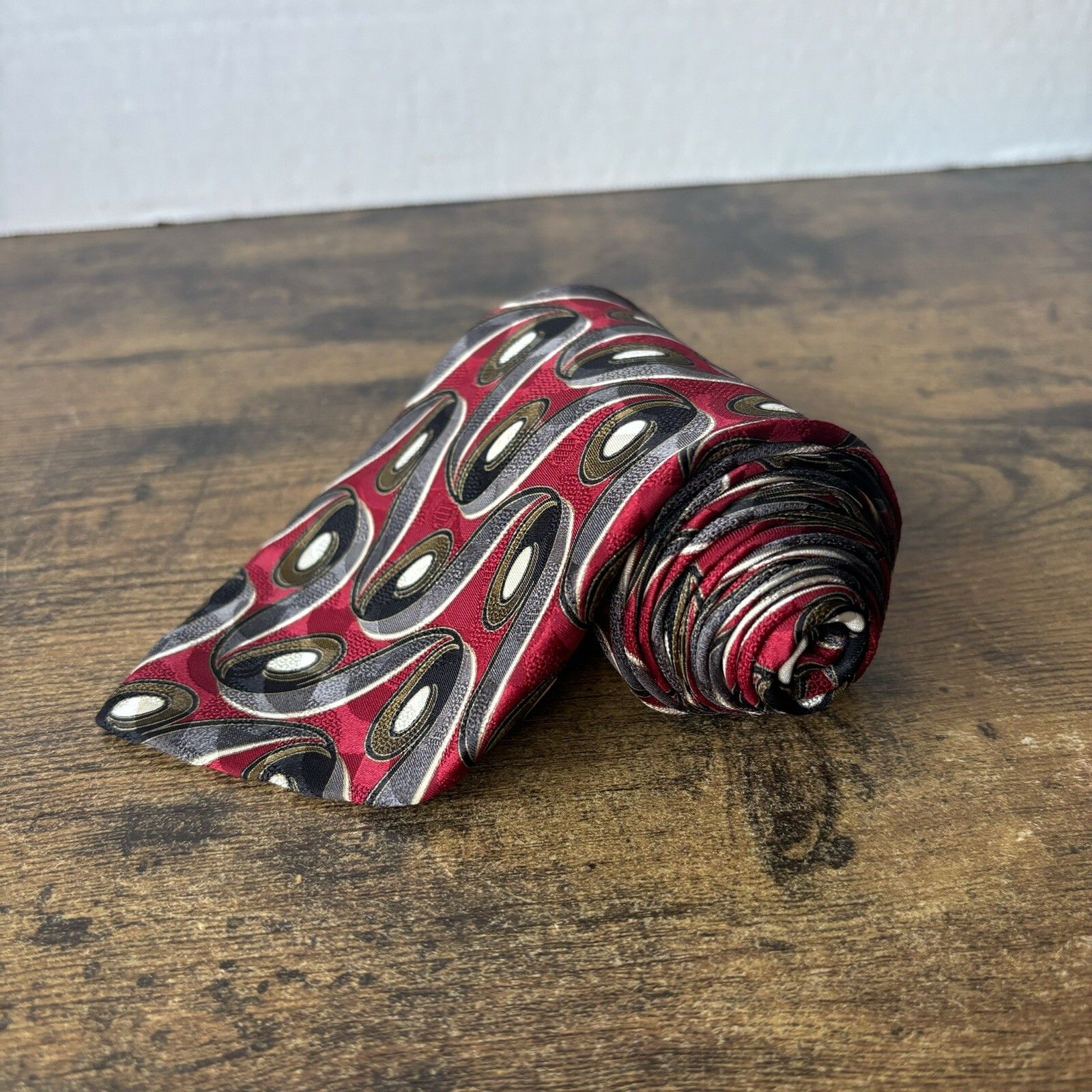 VTG Basic Elements Men’s Silk Necktie Blue Red Wh… - image 7