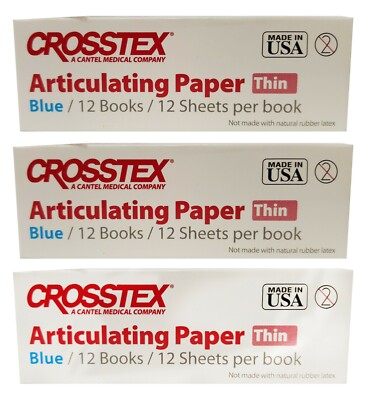 Crosstex Articulating Paper Thin 12 Book Blue TPT (3 Boxes)
