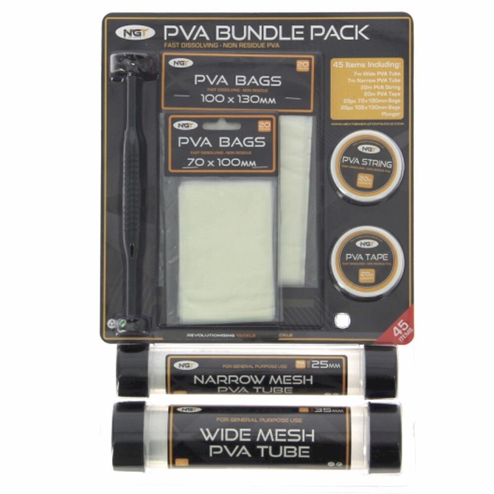 Carp Fishing PVA Set Bundle Pack Mesh String Tape Bags Plunger Carp Fishing