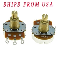 2pcs Alpha Guitar Bass Pot Potentiometer 19.5mm Brass Shaft Audio Pots A500K