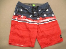 QUIKSILVER Size 10 Mens Multicolor Stretch Waist Drawstring Swimming Shorts 610