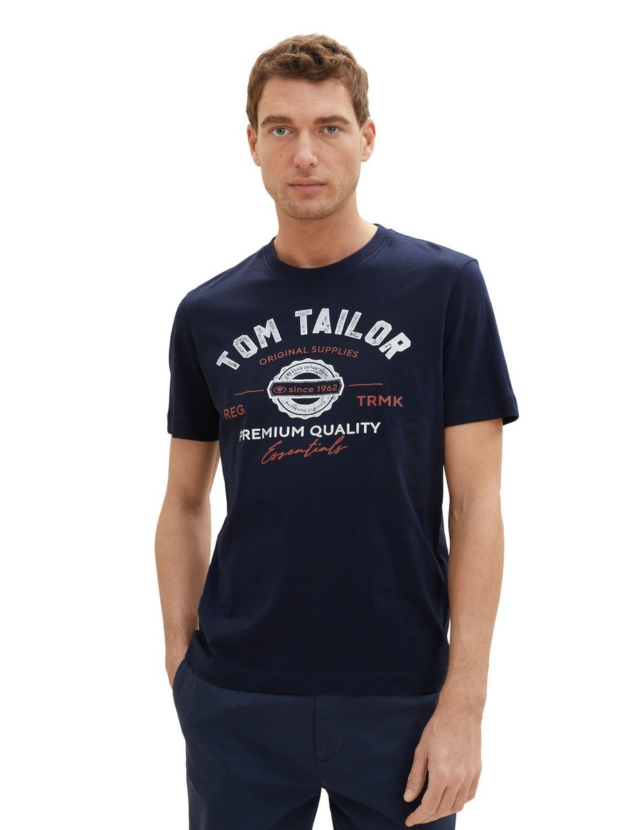 Tom Tailor Herren T-Shirt LOGO Regular Fit S M L XL XXL 3XL Blau