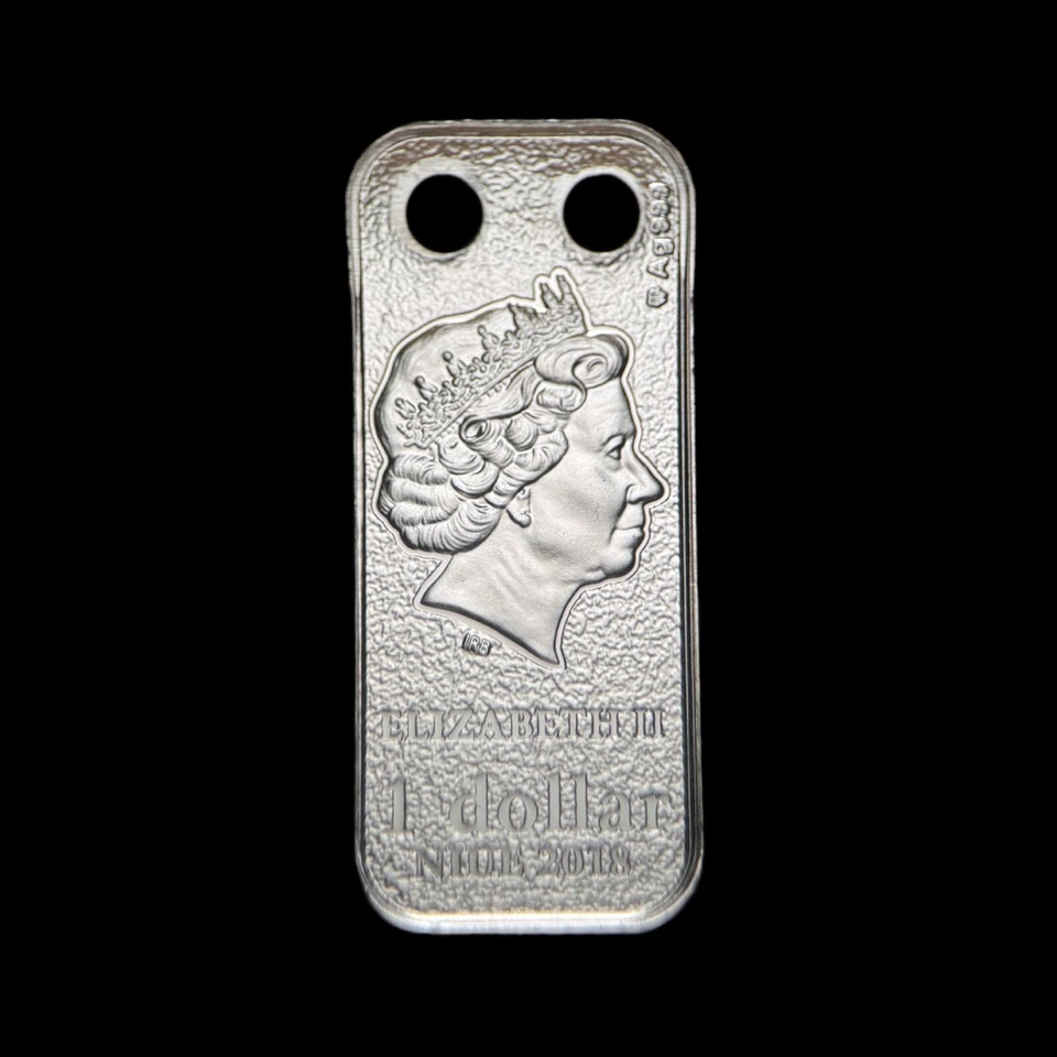 NIUE. 2018, 1 Dollar, Silver - Chinese Zodiac, Dog, Afghan Hound Swarovski 2 - Image 2 of 3