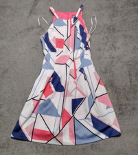 Vince Camuto Dress Womens Size 4 Fit & Flare Color Block Sleeveless Pockets