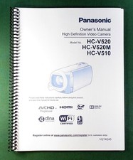 Panasonic HC-V520 Instruction Manual: 188 Pages Full Color  Protective Covers 