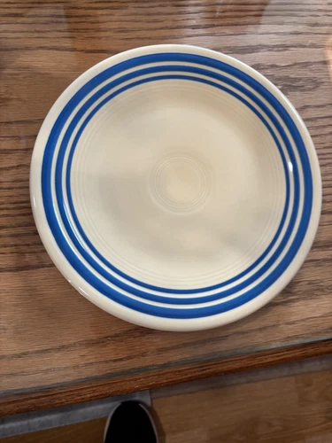 Fiesta HLCCA Retro Blue Stripe Luncheon Plate