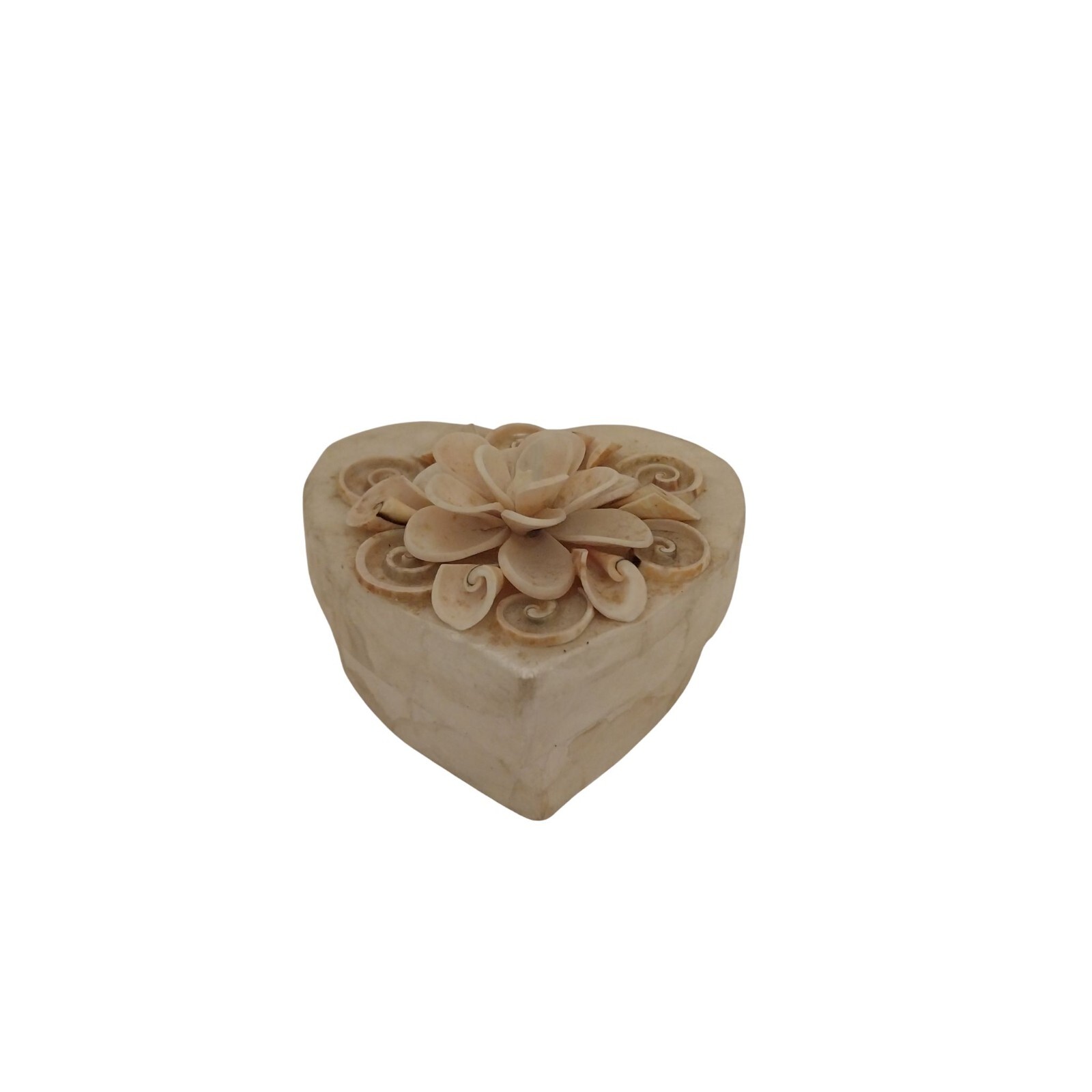 Vintage Capiz Heart Shaped Trinket Box | eBay