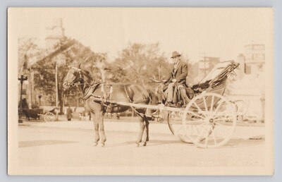 Horse and Cariage Caleche Quebec Canada RPPC Postcard