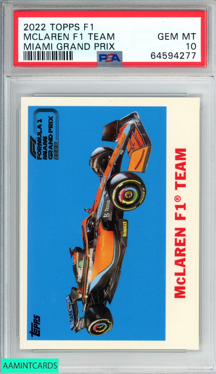 2022 TOPPS FORMULA 1 MIAMI GRAND PRIX MCLAREN F1 TEAM PSA 10 GEM