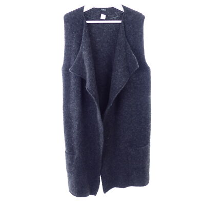 Weste Cardigan Strickweste Offen Lang Grau M 38