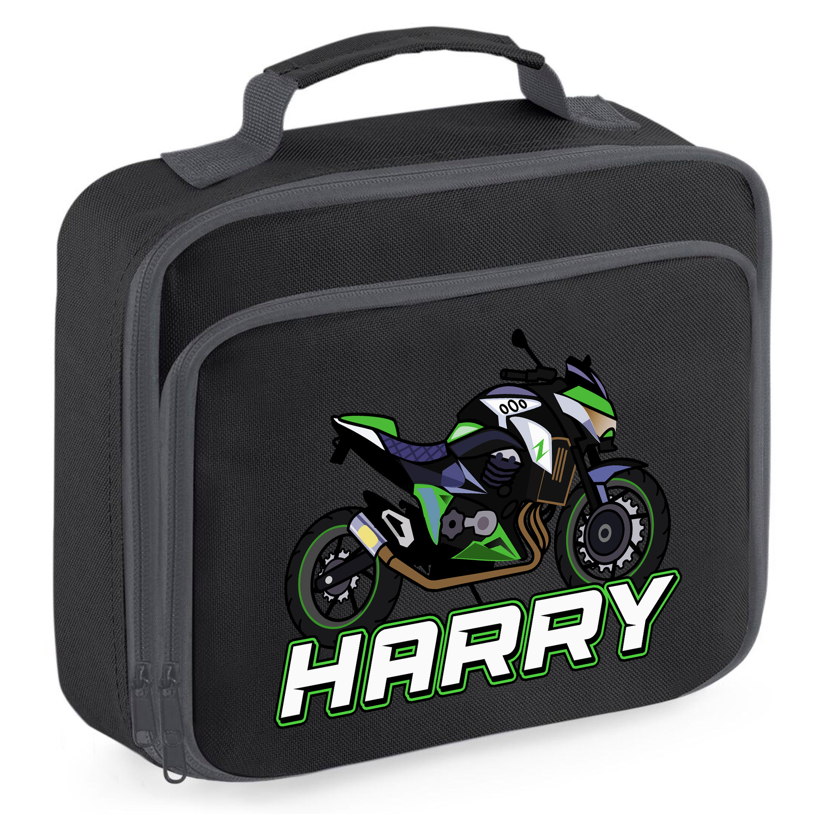 Bolsa de almuerzo Superbike personalizada regreso al cole niño nombre personalizado niña velocidad bi...