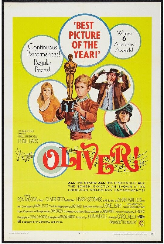 Oliver Original Movie Poster - Best of 1969 the Picture Excellence Year Ho Tampa Mall