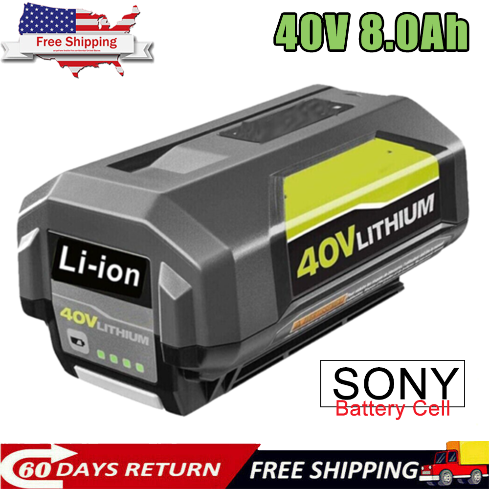 40V 8.0Ah High-Capacity Lithium-Ion Battery for Ryobi OP4050 OP40602