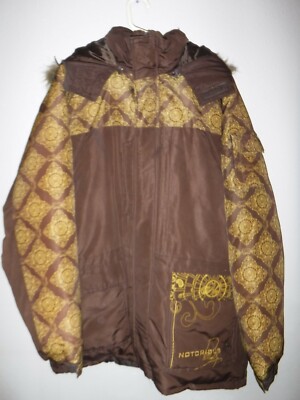 Brooklyn Mint  XL brown heavy hooded down winter coat B.I.G. Notorious