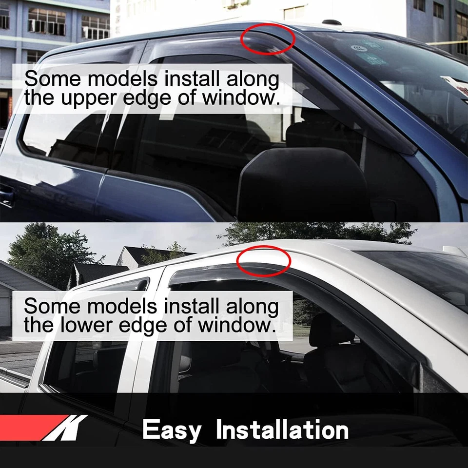 4pcs Window Visor for 06-13 Chevrolet Impala 14-16 Chevrolet Impala Limited Mode Foto 2 de 4