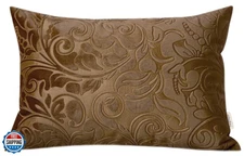 TangDepot Heavy Velvet Embossing Throw Pillow Cover, Classis Floral Anaglyph 