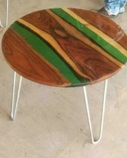 18" Epoxy Resin coffee Round Table Top Home Office Decor