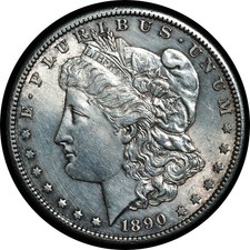 1890-S Morgan Dollar Hairlines UNC Details