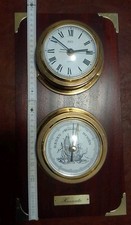 Maritime Wetterstation Hanseatic Eble39x20cm Uhr+Barometer 14cm Guter Zustand